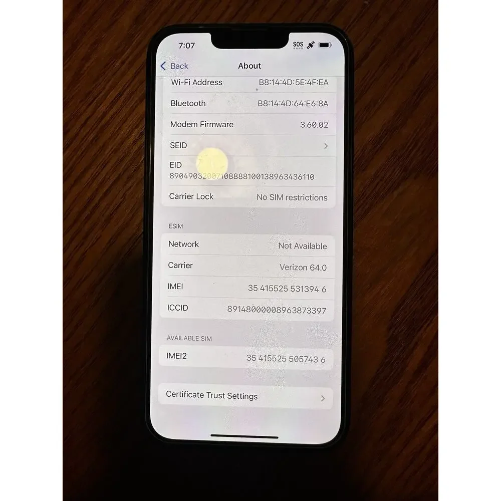 Apple iPhone 14 - 128 GB - Midnight for parts only (Read Description)